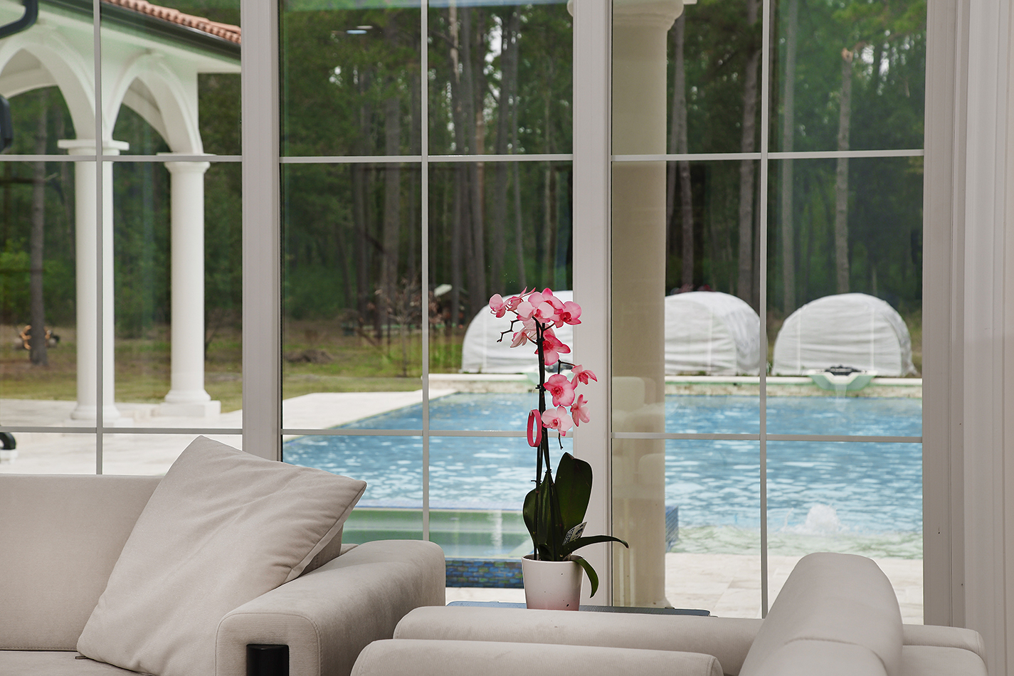 Loggia and pool view from the great room